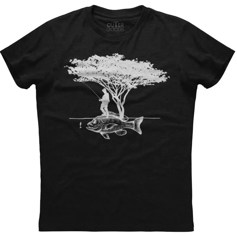 Kaos Katun Hitam Pria Motif Me - Fishing Hook ulasan dan harga