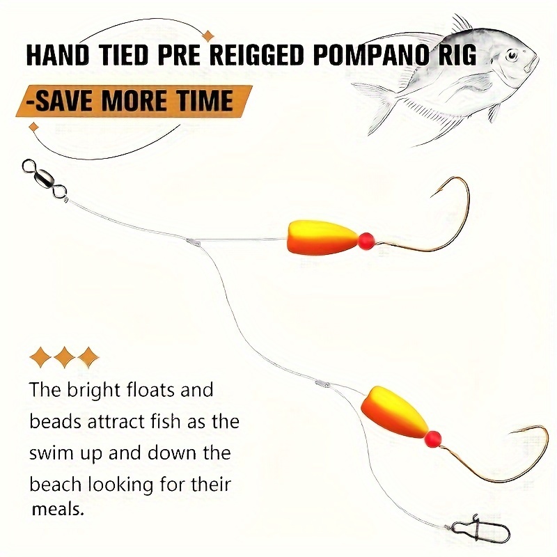 3 buah Rig Pompano memancing b - Snell Fishing Rig ulasan dan harga