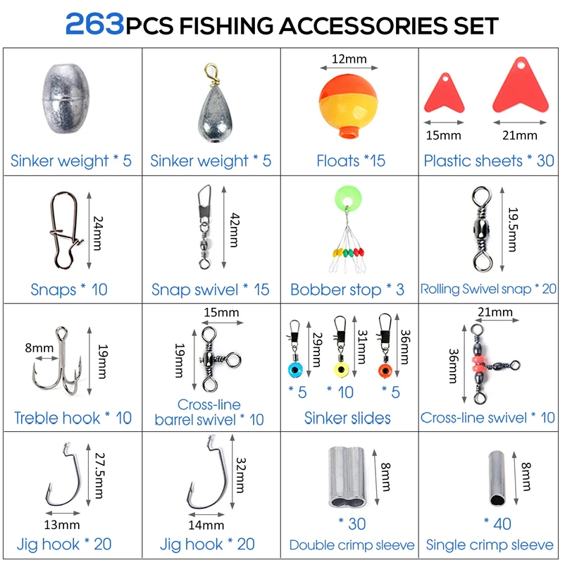 263 Buah Set Aksesori Memancin - Fishing Equipment Storage ulasan dan harga